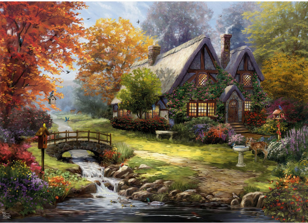 Artwork: Birdsong Cottage by Thomas Kinkade Studios - 1000 Piece Jigsaw Puzzle (Gibsons)