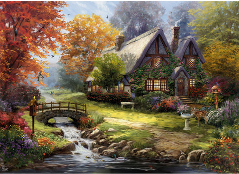 Artwork: Birdsong Cottage by Thomas Kinkade Studios - 1000 Piece Jigsaw Puzzle (Gibsons)