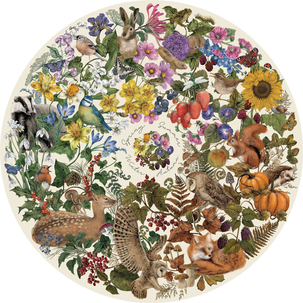 Artwork: The Art File: Nature's Seasons - 500 Piece Circular Jigsaw Puzzle (Gibsons)