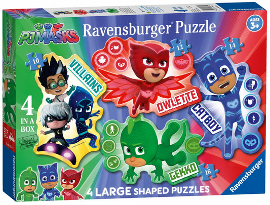 Ravensburger PJ Masks 4 Large Shaped Jigsaw Puzzles (10,12,14,16pc)