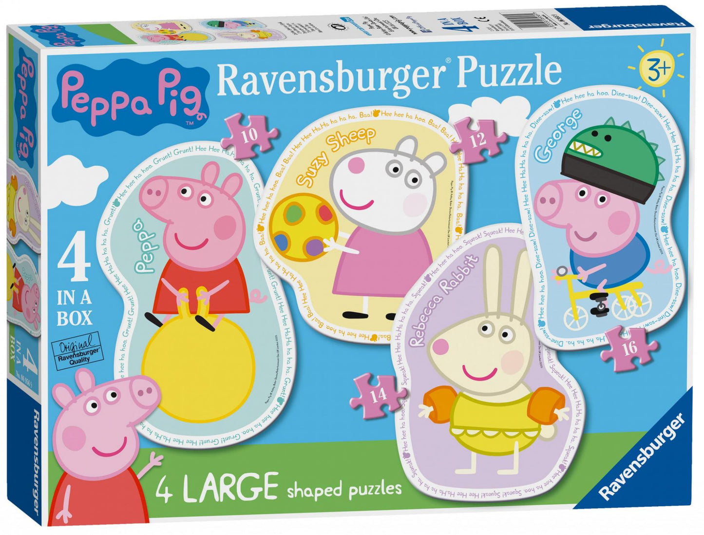 Ravensburger Peppa Pig 4 Large Shaped Jigsaw Puzzles (10,12,14,16pc)