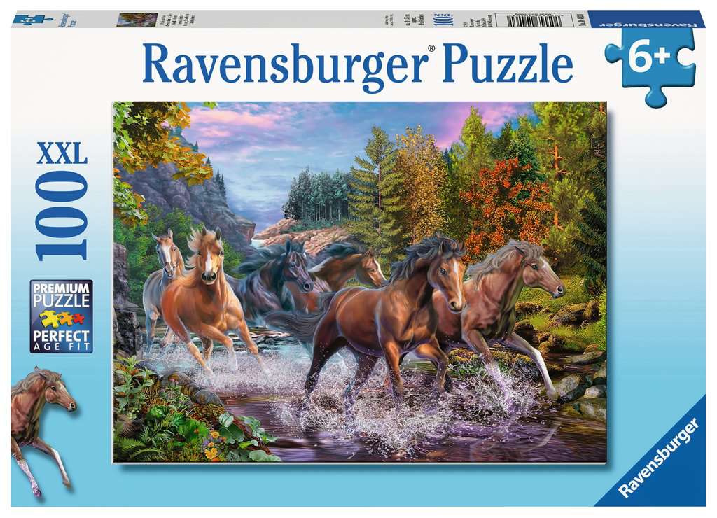 Ravensburger - Rushing River Horses XXL 100pc  -  Piece Jigsaw Puzzle