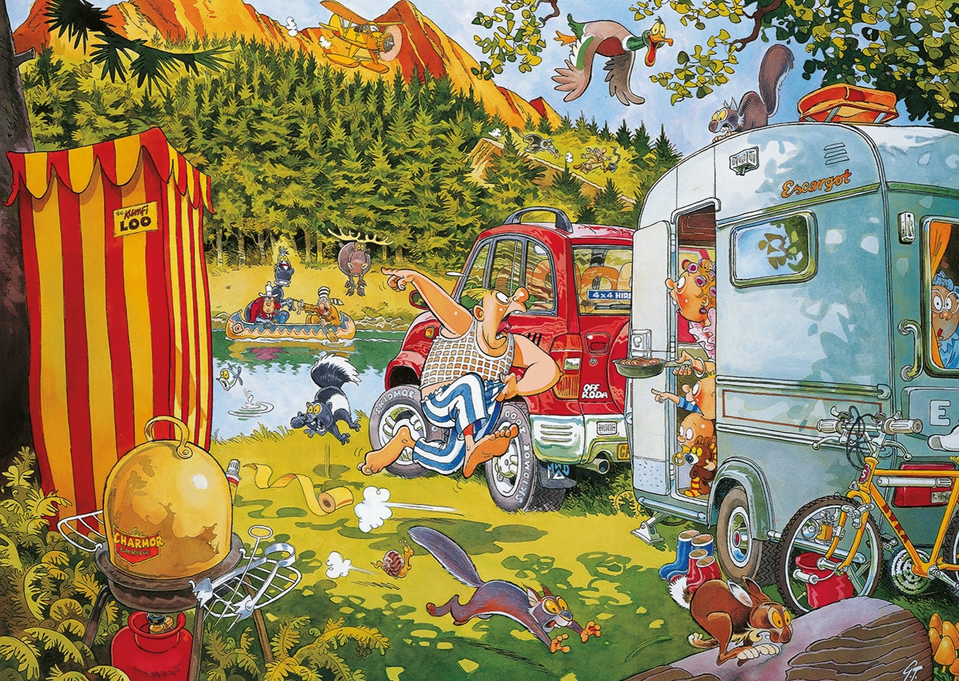 Wasgij Retro Original 7: Bear Necessities! – 1000 Piece Jigsaw Puzzle (Wasgij)