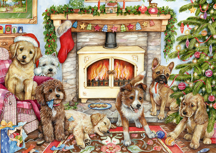 Christmas Puppies – 500 Piece Jigsaw Puzzle (Falcon)