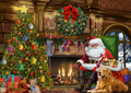 Santa By The Christmas Tree – 500 Piece Jigsaw Puzzle (Falcon De Luxe)