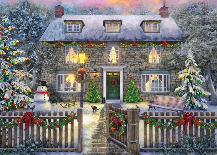 The Christmas Cottage – 1000 Piece Jigsaw Puzzle (Falcon De Luxe)