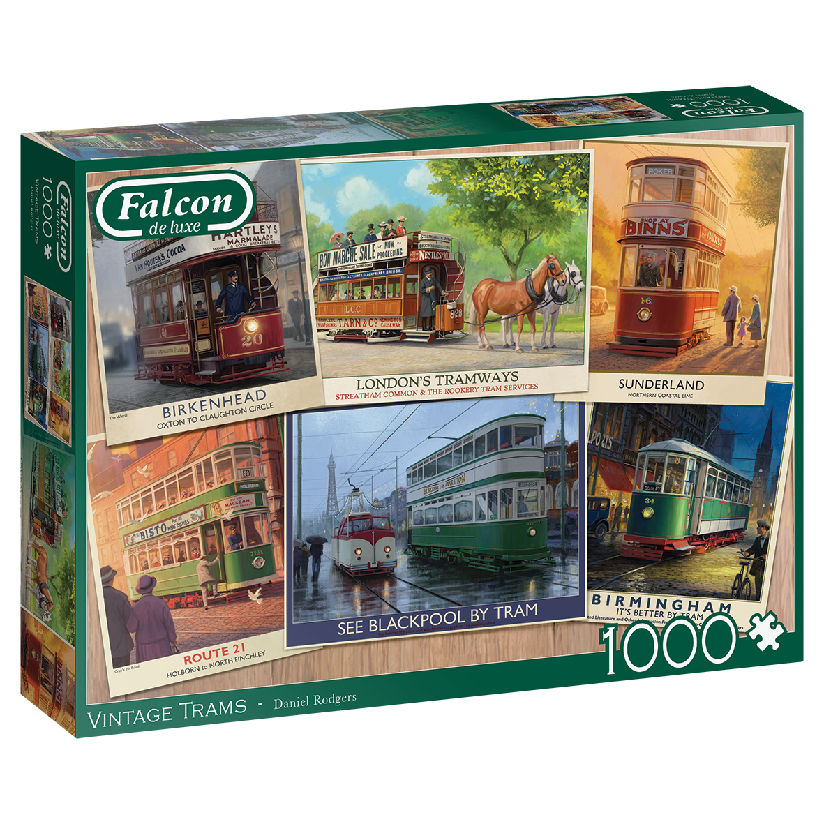 Falcon De luxe - Vintage Trams - 1000 Piece Jigsaw Puzzle