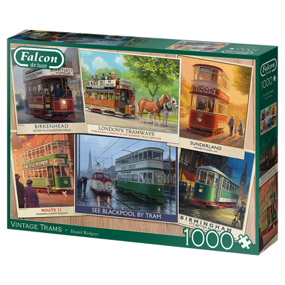 Falcon De luxe - Vintage Trams - 1000 Piece Jigsaw Puzzle