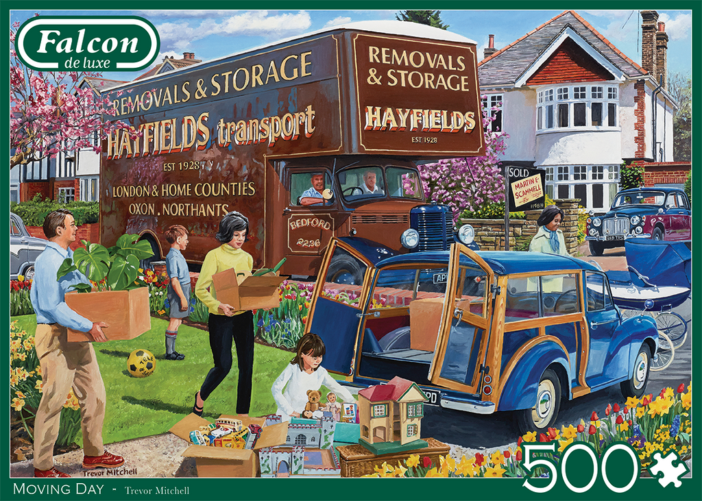 Falcon Spring Puzzle Moving Day – 500 Piece Jigsaw Puzzle (Falcon De luxe) – Puzzles Galore