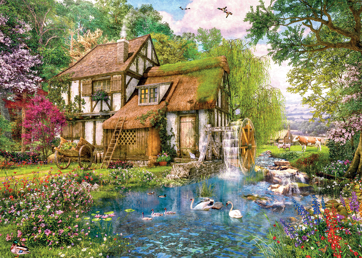 Watermill Cottage – 1000 Piece Jigsaw Puzzle (Falcon De luxe)