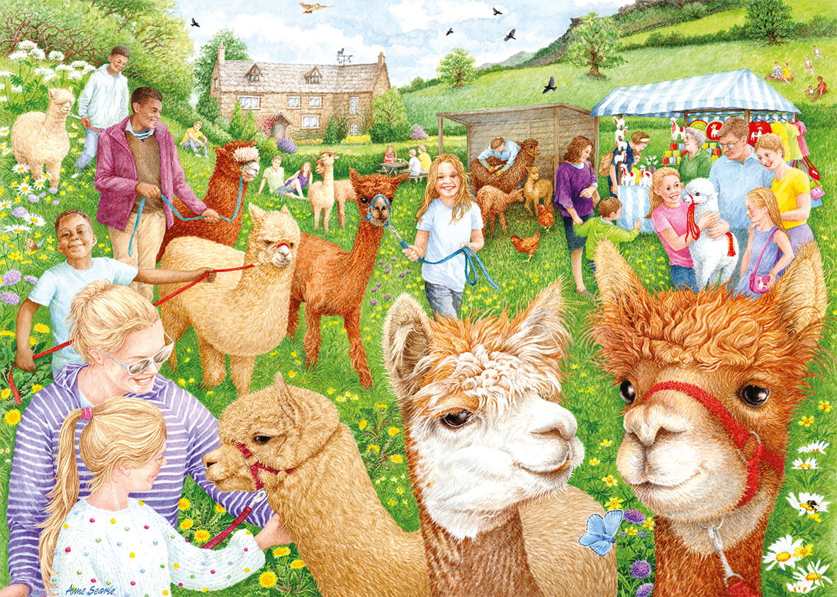 The Alpaca Farm – 1000 Piece Jigsaw Puzzle (Falcon De luxe)