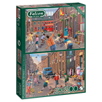 Playing in the Street – 2 x 500 Piece Jigsaw Puzzle (Falcon De luxe)