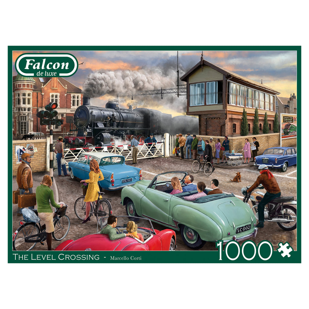 The Level Crossing – 1000 Piece Jigsaw Puzzle (Falcon De Luxe)