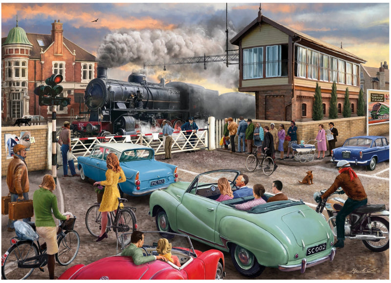 The Level Crossing – 1000 Piece Jigsaw Puzzle (Falcon De Luxe)