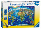 World Landmarks Map XXL – 200 Piece Jigsaw Puzzle (Ravensburger)