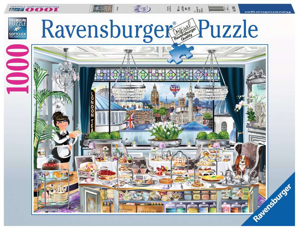 London Tea Party – 1000 Piece Jigsaw Puzzle (Ravensburger) - Completed Puzzle