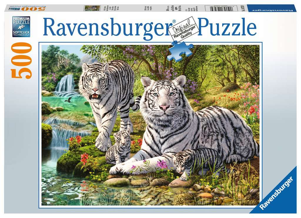 White Tigers – 500 Piece Jigsaw Puzzle (Ravensburger)