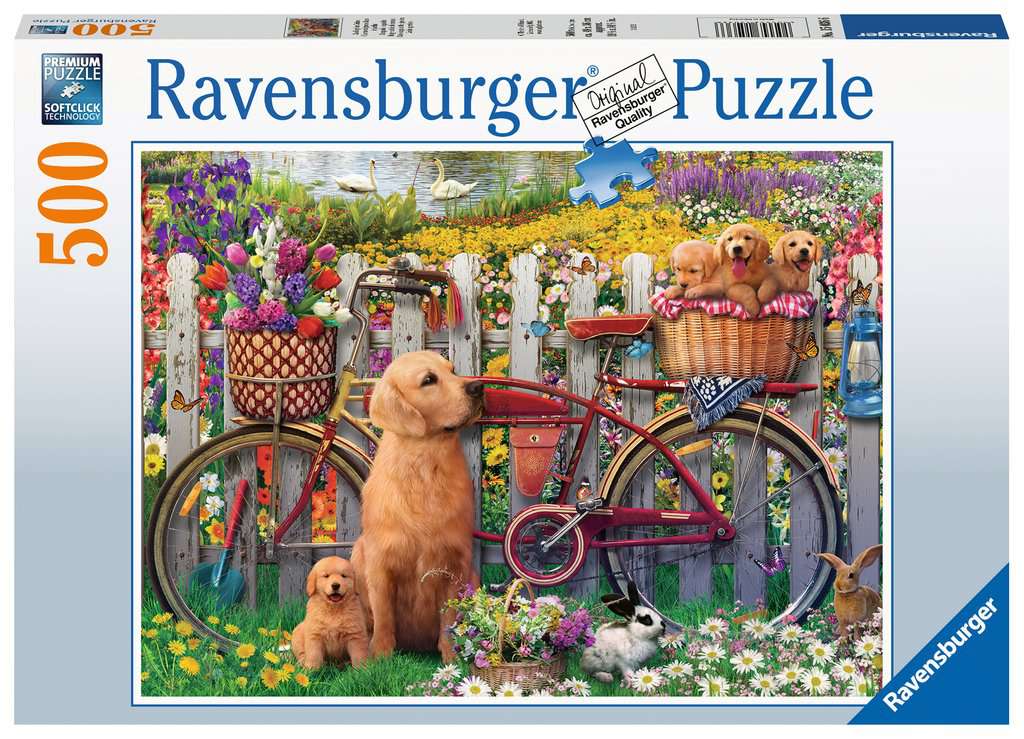 Cute Dogs in the Garden – 500 Piece Jigsaw Puzzle (Ravensburger)