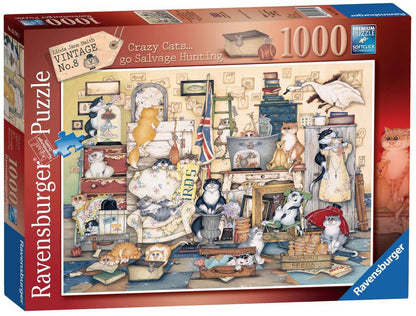 Ravensburger - Crazy Cats Vintage No.8 Go Salvage Hunting - 1000 Piece Jigsaw Puzzle
