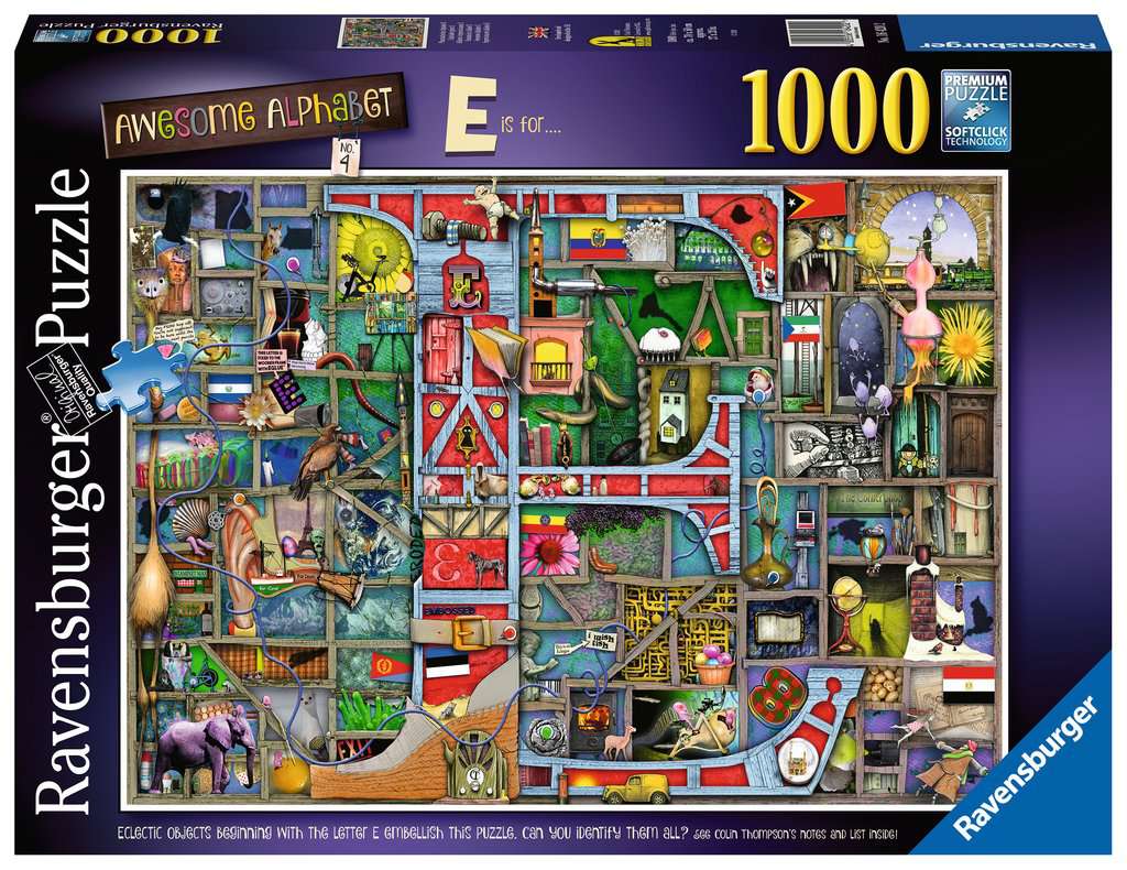 Awesome Alphabet "E" by Colin Thompson – 1000 Piece Jigsaw Puzzle (Ravensburger)
