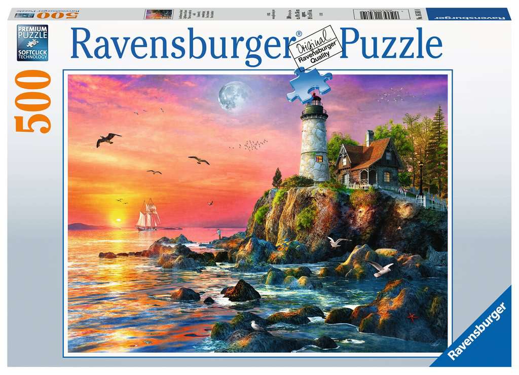 Ravensburger - Lighthouse at Sunset -  500 Piece Jigsaw Puzzle