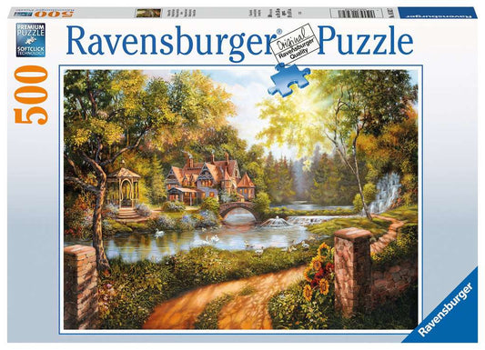 Ravensburger - Cottage by the River, 500pc -  Piece Jigsaw Puzzle