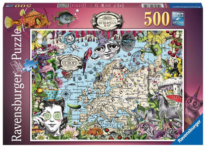 Ravensburger - European Map, Quirky Circus - 500 Piece Jigsaw Puzzle