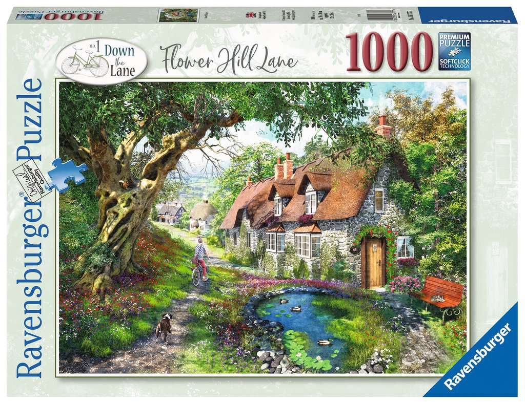 Down the Lane No.1, Flower Hill Lane – 1000 Piece Jigsaw Puzzle (Ravensburger)