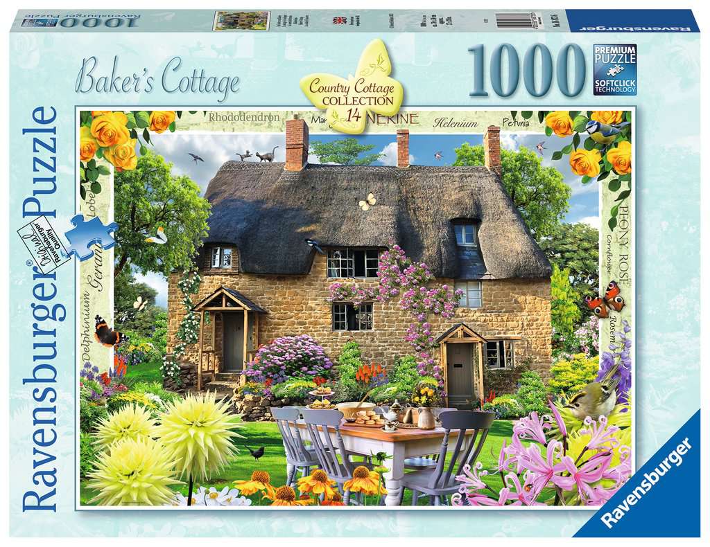 Ravensburger - Country Cottage Collection - Baker's Cottage - 1000 Piece Jigsaw Puzzle
