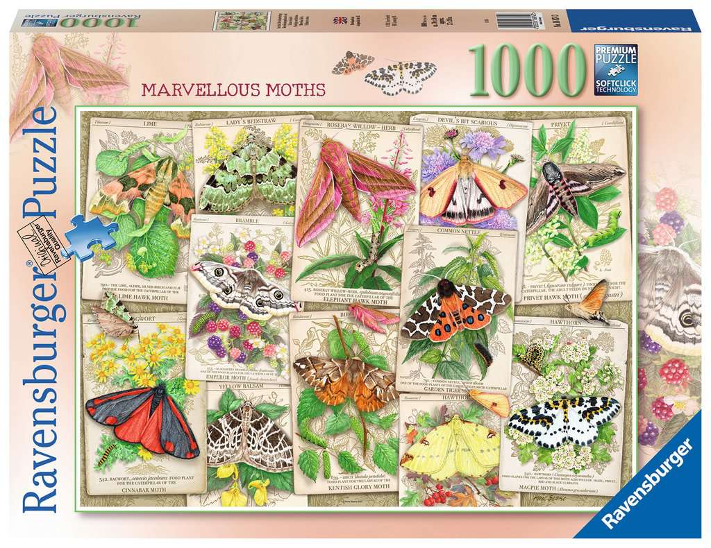Marvellous Moths – 1000 Piece Jigsaw Puzzle (Ravensburger)