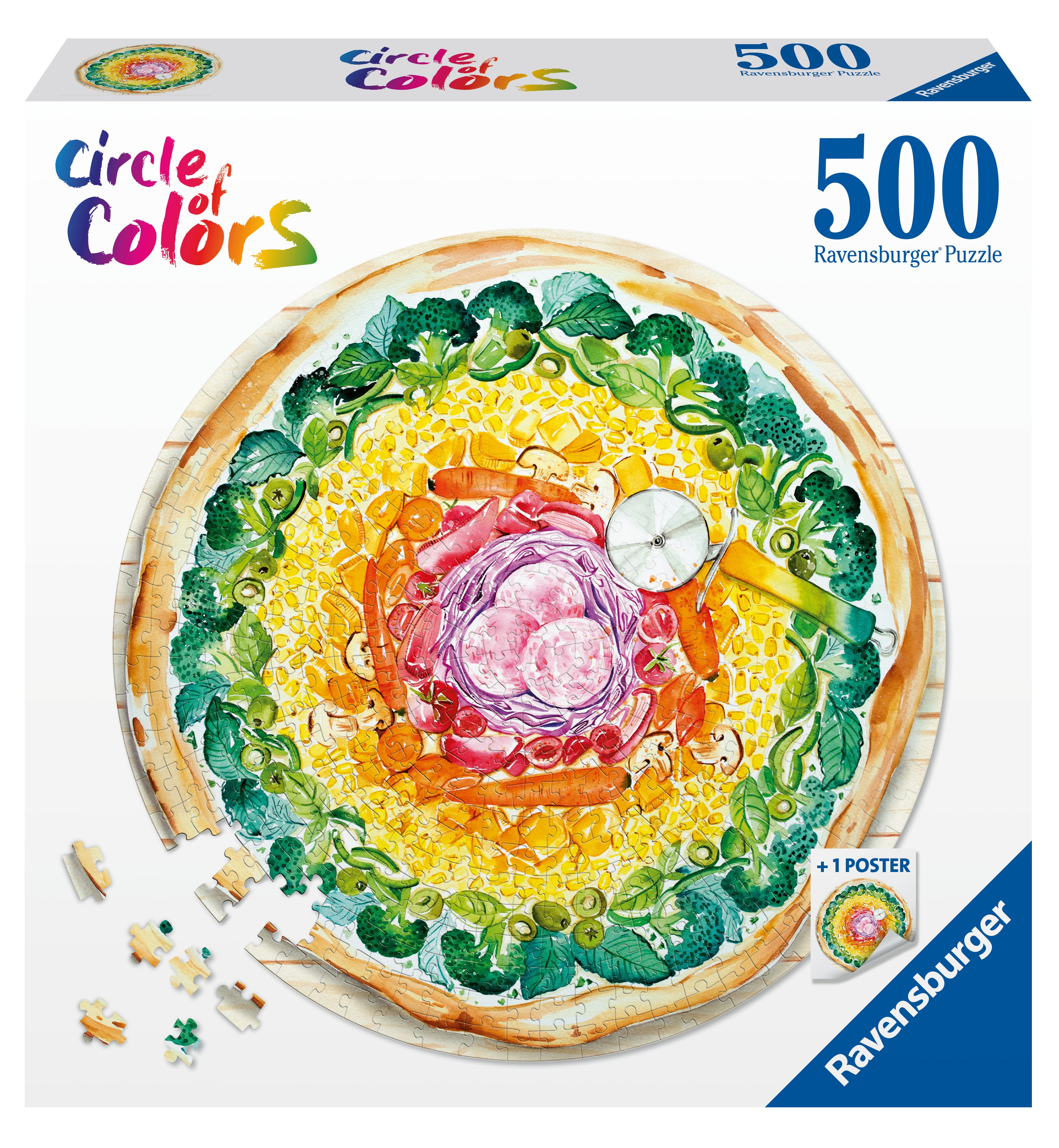 Circle of Colours – Pizza – 500 Piece Jigsaw Puzzle (Ravensburger)