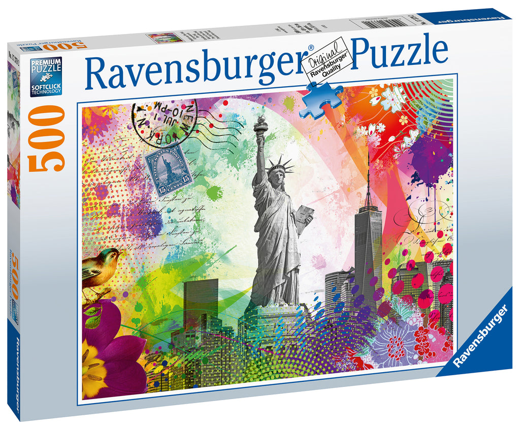 New York Postcard – 500 Piece Jigsaw Puzzle (Ravensburger)