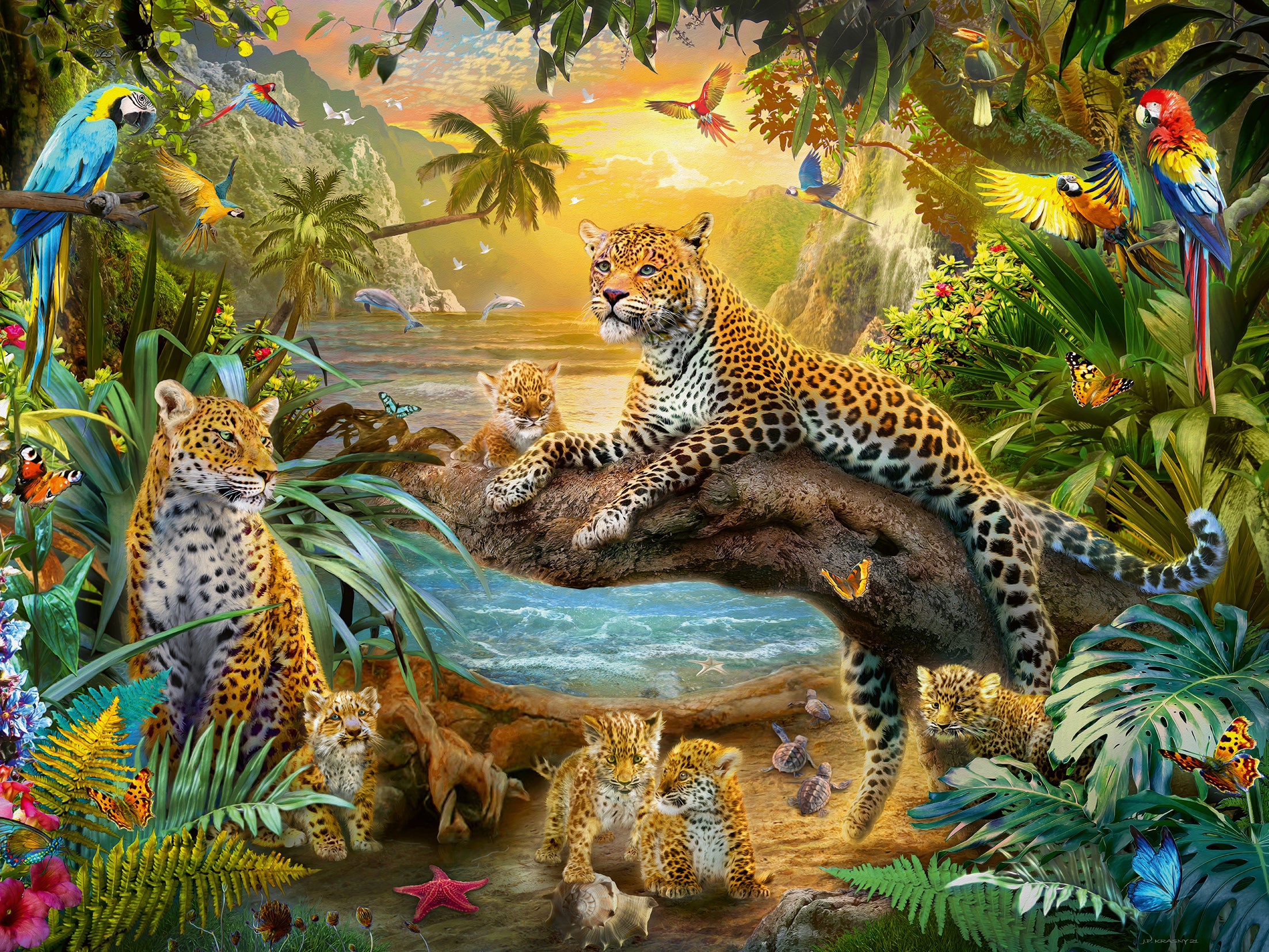 Leopards In The Jungle 1500 Piece Jigsaw Puzzle Ravensburger leopards-in-the-jungle-1500-piece-jigsaw-puzzle-ravensburger