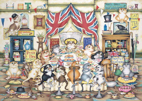 Crazy Cats, Afternoon at Tiddles – 1000 Piece Jigsaw Puzzle (Ravensburger)