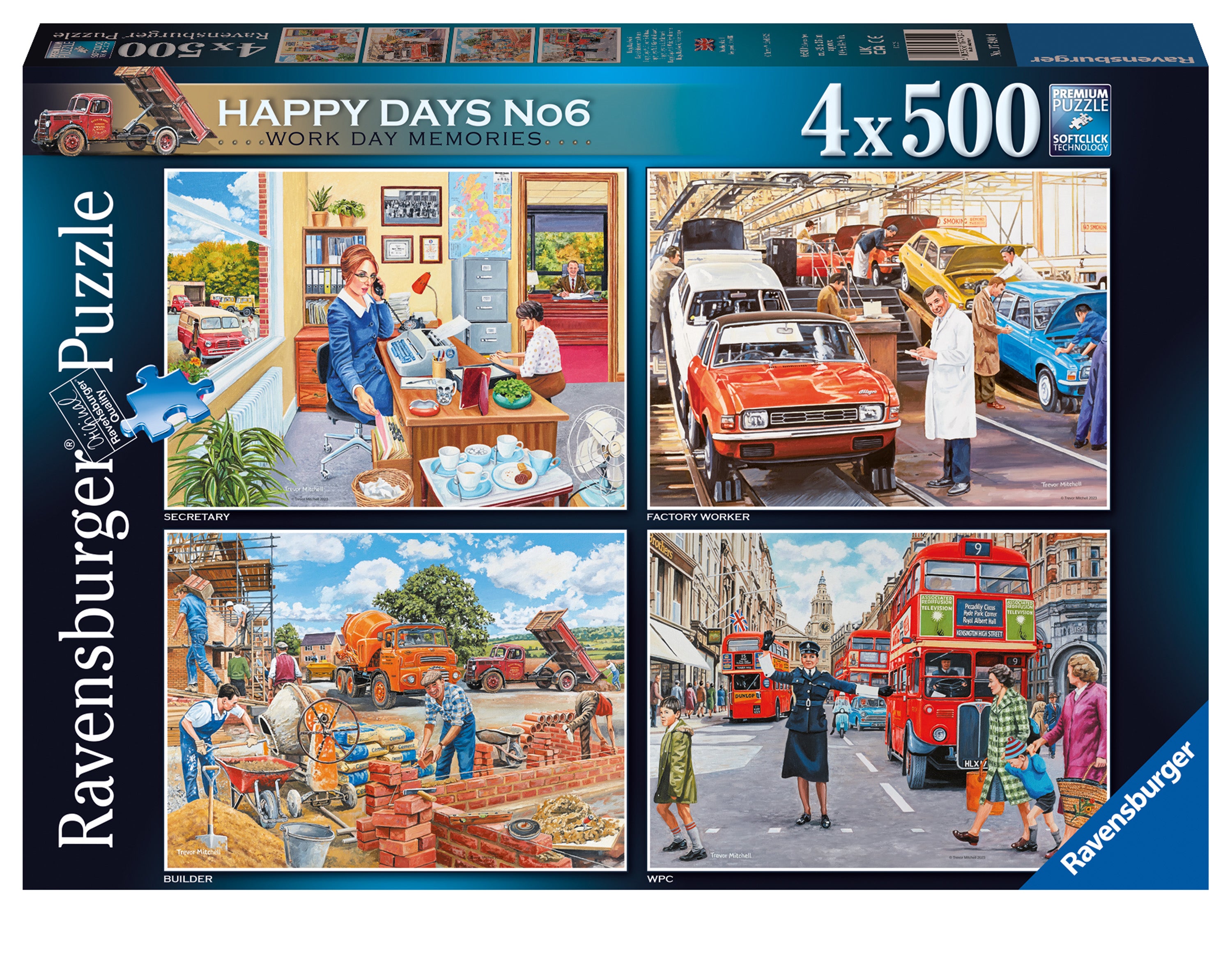 Happy Days No 6, Work Day Memories – 4 x 500 Piece Jigsaw Puzzles (Ravensburger)