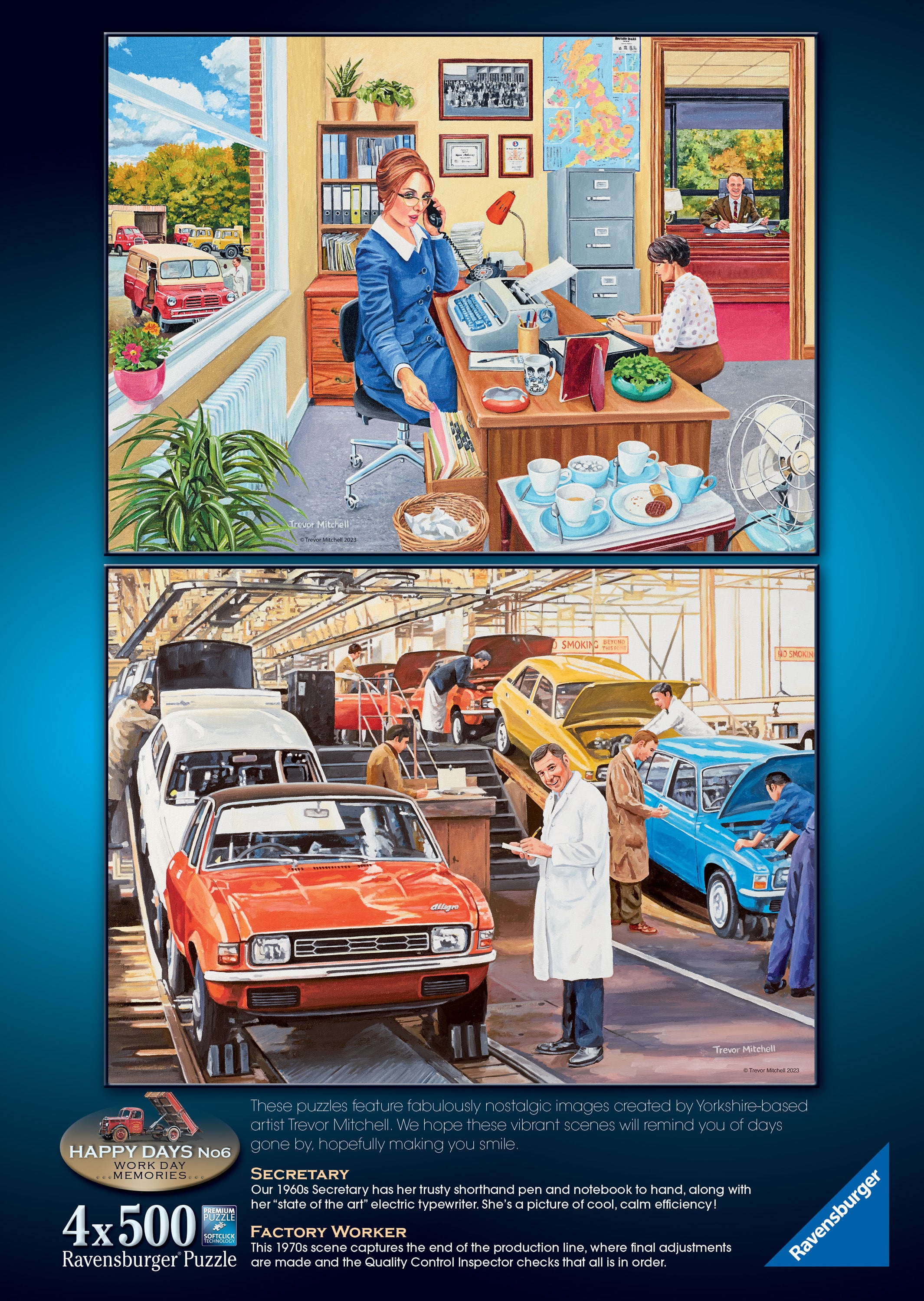 Happy Days No 6, Work Day Memories – 4 x 500 Piece Jigsaw Puzzles (Ravensburger)