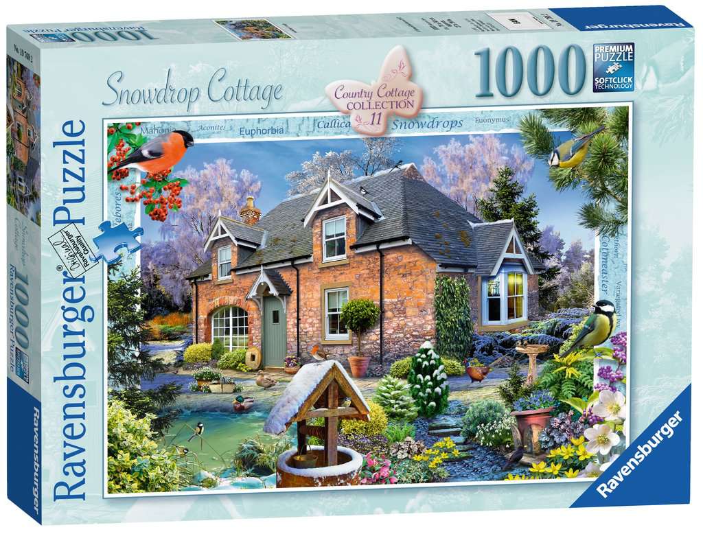Ravensburger - Country Cottage Collection - Snowdrop Cottage - 1000 Piece Jigsaw Puzzle