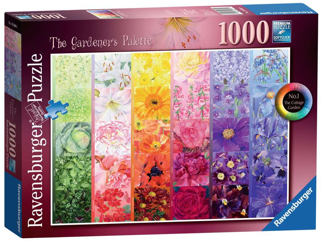 Ravensburger - The Gardener's Palette No.1, Cottage Garden - 1000 Piece Jigsaw Puzzle