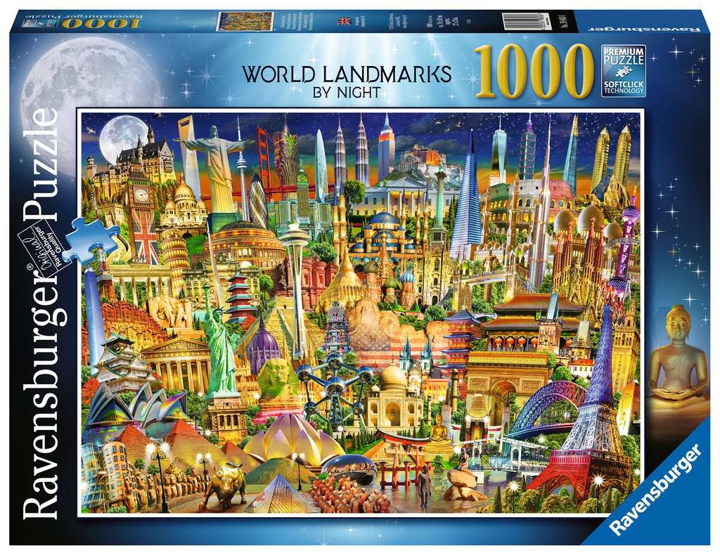 Ravensburger - World Landmarks at Night - 1000 Piece Jigsaw Puzzle