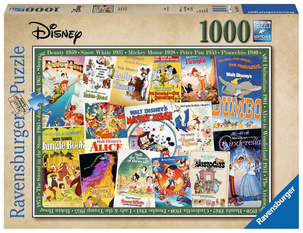 Disney Vintage Movie Poster – 1000 Piece Jigsaw Puzzle (Ravensburger)