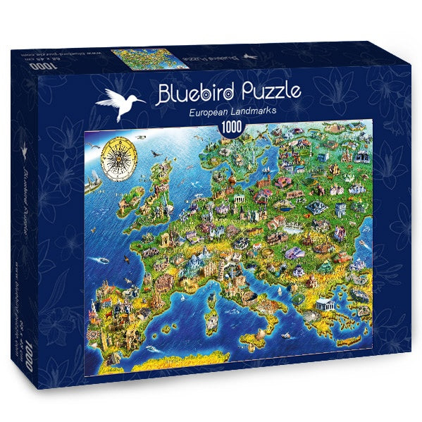 European Landmarks – 1000 Piece Jigsaw Puzzle (Bluebird Puzzle)
