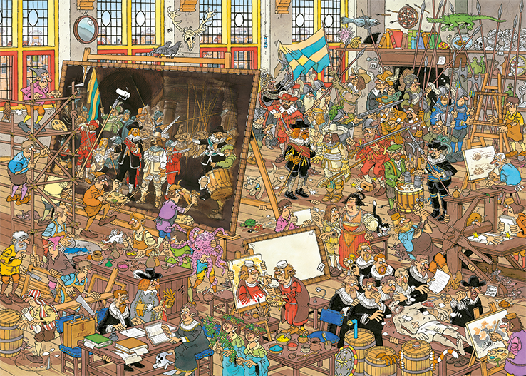 A Trip To The Museum by Jan Van Haasteren – 2 x 1000 Piece Jigsaw Puzzles (Jan Van Haasteren)