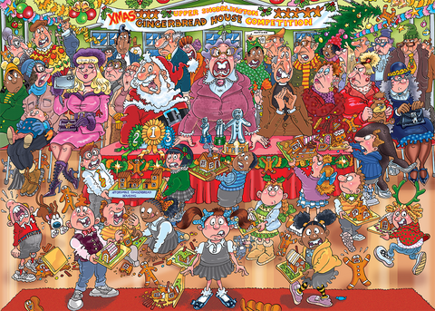 Wasgij Christmas 18: Gingerbread Showstopper – 2 x 1000 Piece Jigsaw Puzzles (Wasgij)
