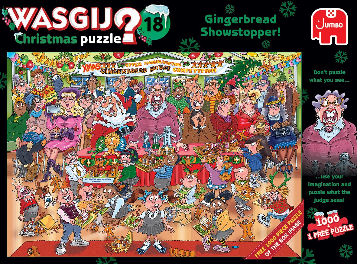 Wasgij Christmas 18: Gingerbread Showstopper – 2 x 1000 Piece Jigsaw Puzzles (Wasgij)