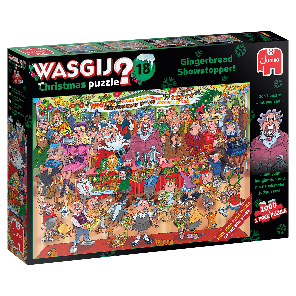 Wasgij Christmas 18: Gingerbread Showstopper – 2 x 1000 Piece Jigsaw Puzzles (Wasgij)