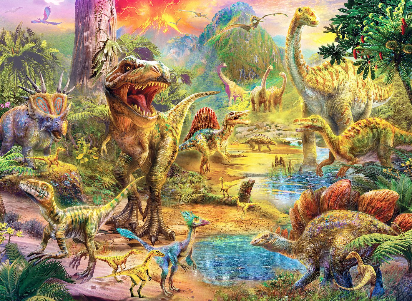 Landscape Of Dinosaurs – 500 Piece Jigsaw Puzzle (Anatolian)