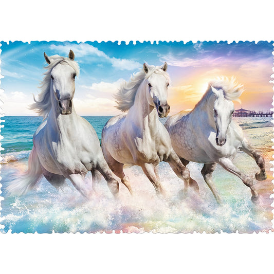 Trefl - Crazy Shapes - Galloping Among the Waves - 600 Piece Jigsaw Puzzle