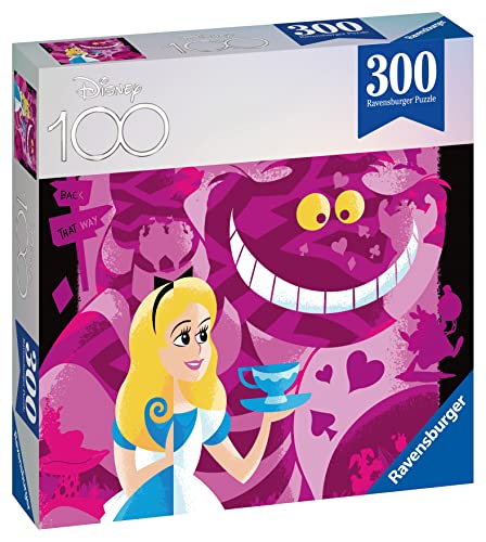 Box, turned right: Disney 100th Anniversary Alice in Wonderland – 300 Piece Jigsaw Puzzle (Ravensburger)