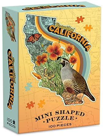 Galison - Wendy Gold California 100 Piece Mini Shaped Puzzle