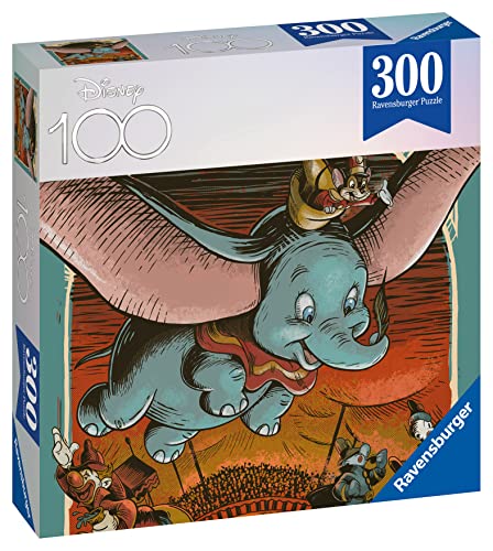Box, turned right: Disney 100th Anniversary Dumbo – 300 Piece Jigsaw Puzzle (Ravensburger)